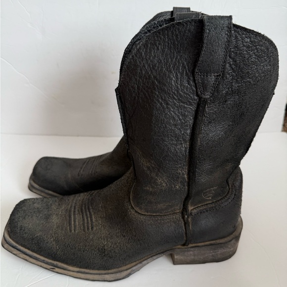 Ariat Men’s Black Leather Cowboy Boots‎ size 12 D - Picture 5 of 8